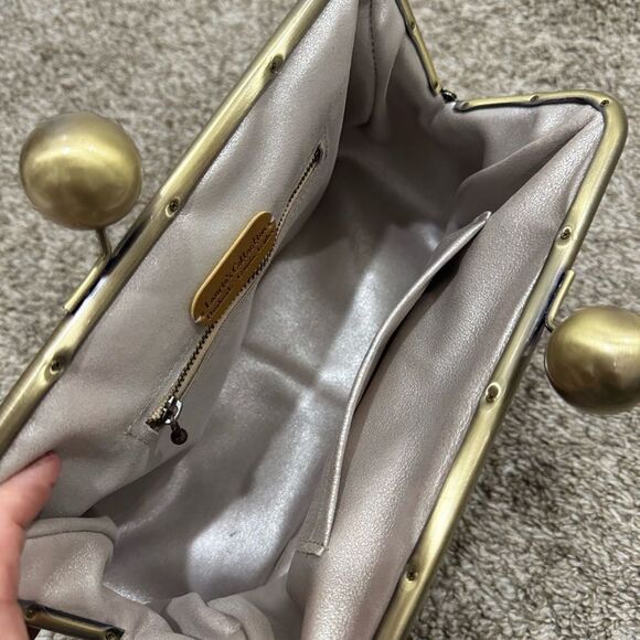 Unique Fairy Print Pebble Cowhide Handmade Large Ball Kisslock Handbag/Multi Use - Picture 16 of 16